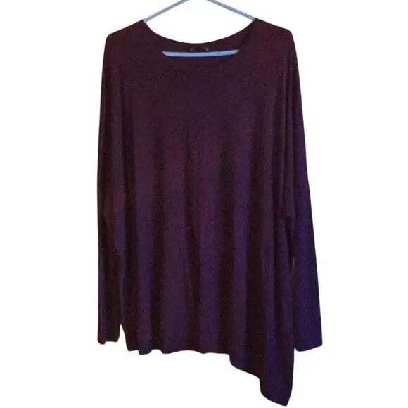 Athleta Cloudlight relaxed asymmetrical hem top in plum size XL - Picture 1 of 4